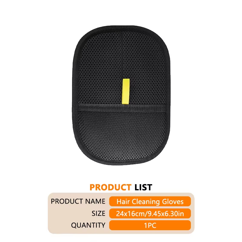 Reusable Double-Sided Pet Hair Removal Glove Anti-Static Grooming Tool for Cats Dogs Soft Brush Mitt for Furniture Carpet Cloth