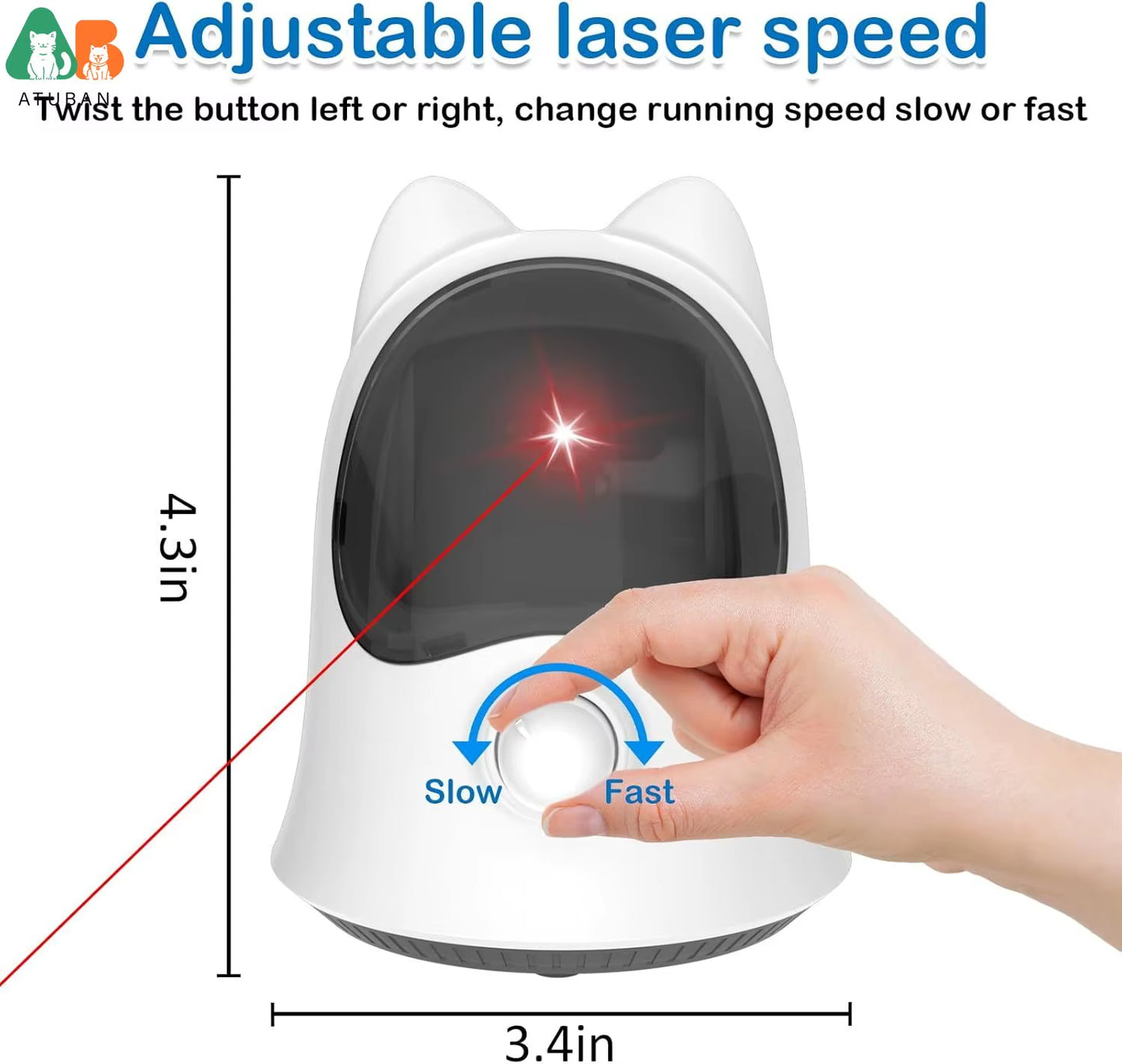 Laser Cat Toys with Real Random Trajectory, Automatic Cat Laser Toy Rechargeable Interactive Cat Toys for Indoor Cats