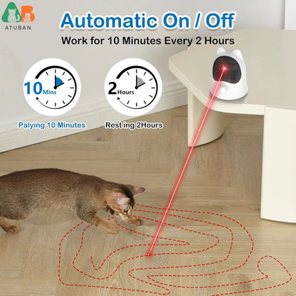 Laser Cat Toys with Real Random Trajectory, Automatic Cat Laser Toy Rechargeable Interactive Cat Toys for Indoor Cats
